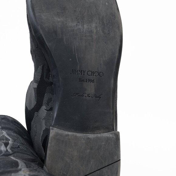 Jimmy Choo Black Camouflage Textile Loafers, Size 12.5 - Picture 5 of 10